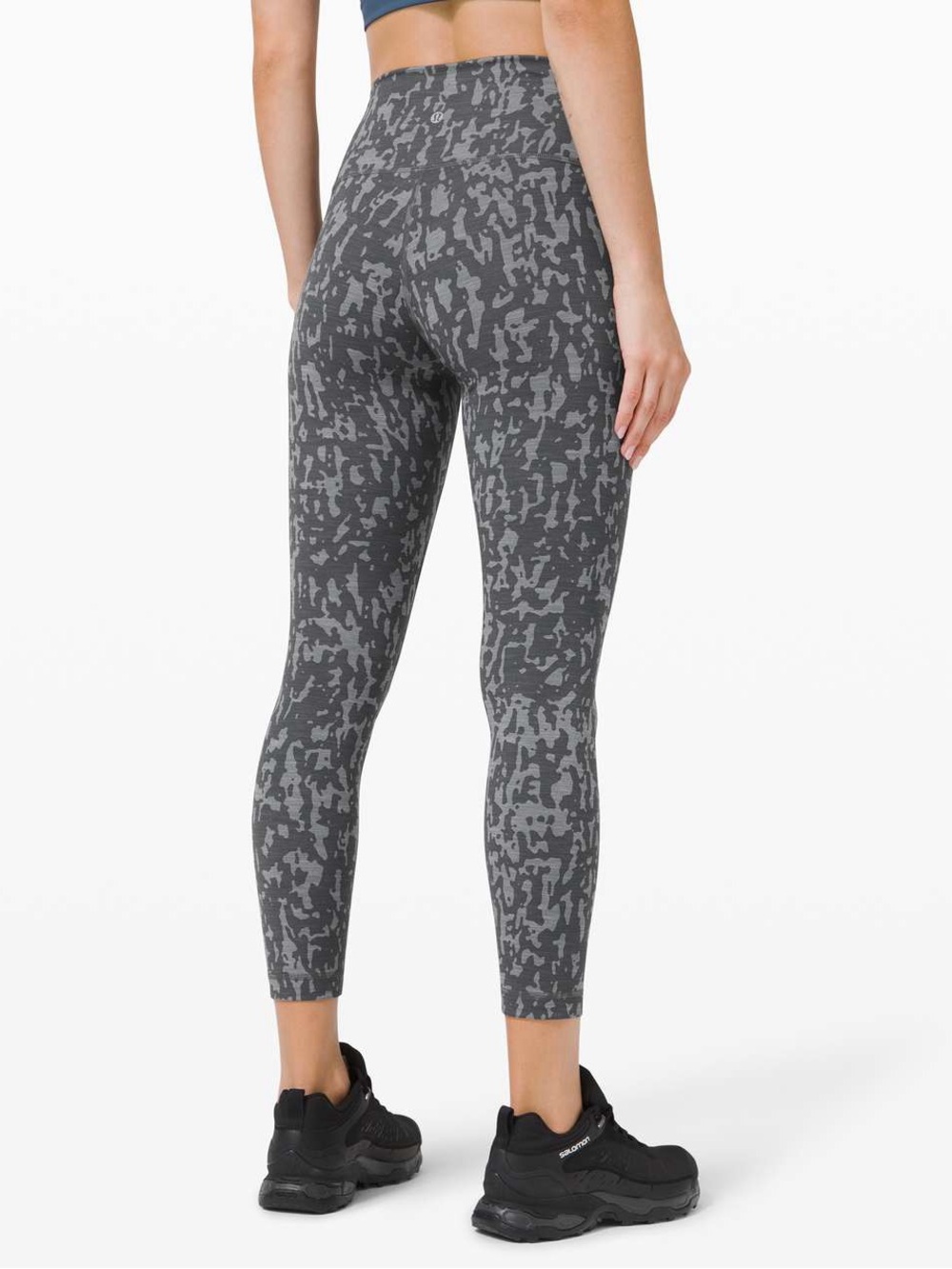 Lululemon Wunder Train High-Rise Tight 25" Print Heathered PU Black Asphalt Grey